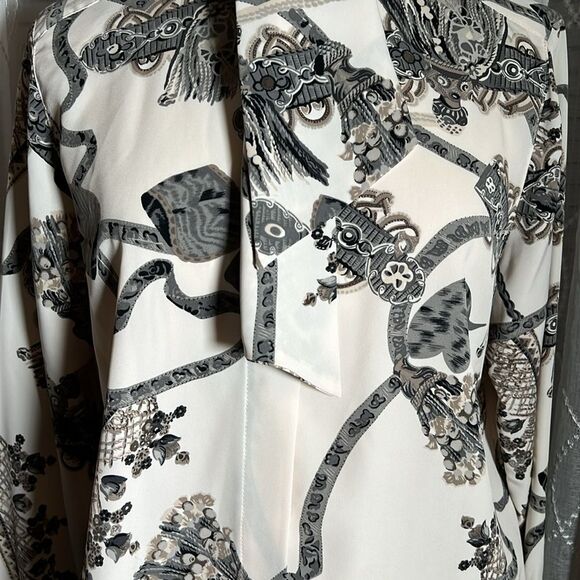 ALFRED DUNNER Petite Long Sleeve Print Blouse Size 10P - Picture 2 of 9